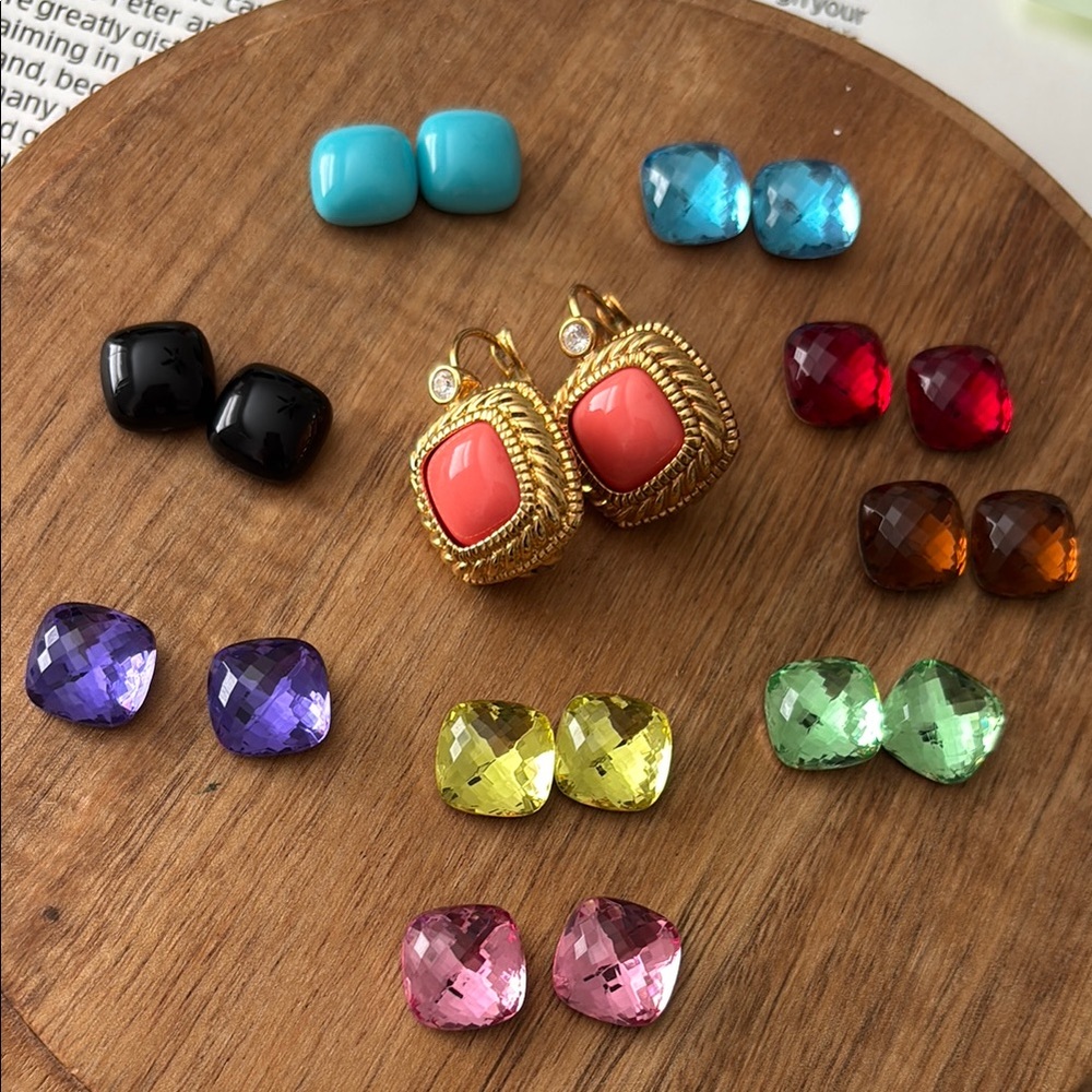 Colorful Gemstone Earring Set